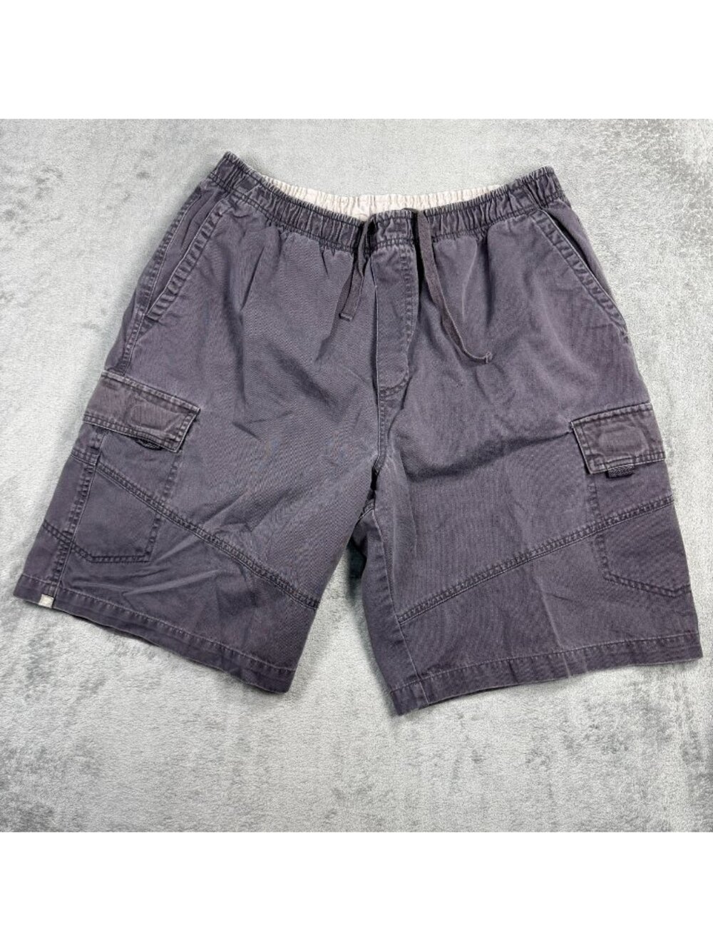 Y2K Grunge Baggy OP Ocean Pacific Cargo Shorts Mens L Gray Gorpcore Utility